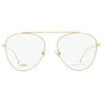 FENDI FF0352 J5G Aviator GOLD Fullrim Eyeglasses for Women - Image 2