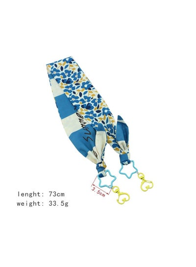 1-Strip New Ethnic Print Silk Scarf Sunglasses and Mask Anti-Lost Chain,Lanyard for Women Fashion Outdoor Sports Non-Slip Glasses Chain,Model BYEGC002-6