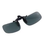 Rimless Rectangular Clip On Sunglasses - Image 2