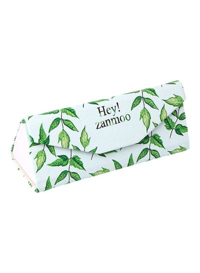 Leaf Print Triangle Shape Eyeglass Case