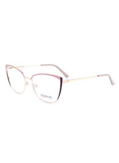 Women’s Full Rim Cat Eye Shape Clear Lens Eyeglass Frame – Lens Size: 55 mm – Gold / Pink