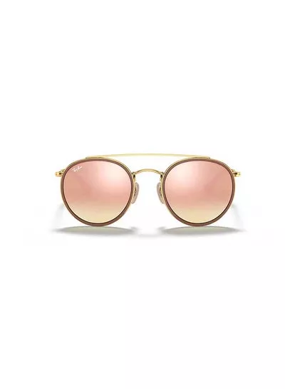 UV Protected Double Bridge Round Sunglasses – Lens Size: 51 mm