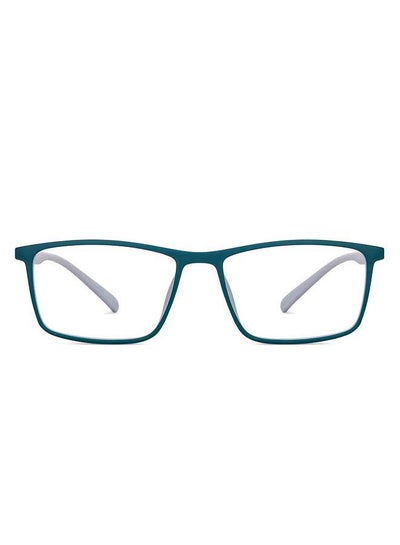 Zero Power Bluecut & Antiglare Rectangular Shape Computer Eyeglasses LB E14255 – Lens Size: 53mm – Green