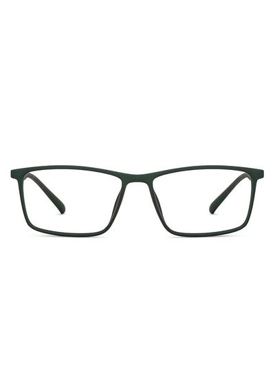 Zero Power Bluecut & Antiglare Rectangular Shape Computer Eyeglasses LB E14255 – Lens Size: 53mm – Green